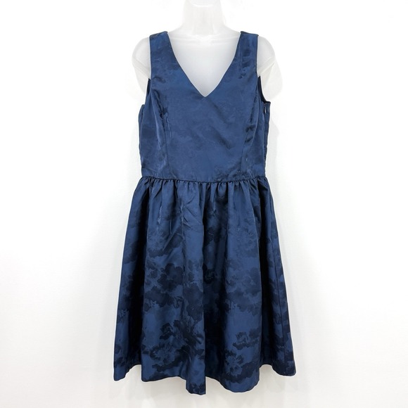 Barneys New‎ York Dress Womens 10 Navy Floral NWT Taffeta Feminine Dainty Event - Picture 1 of 12